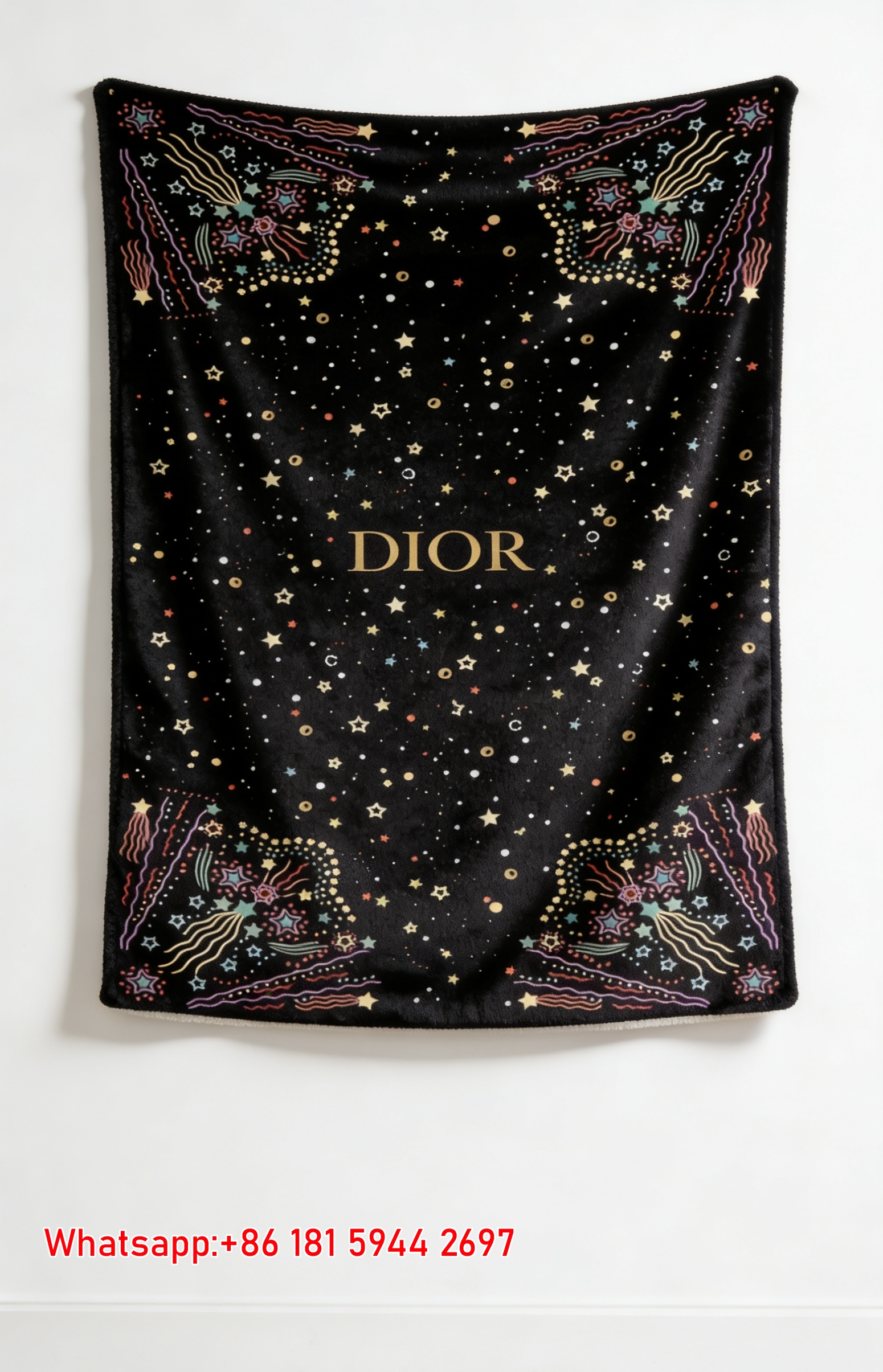 Dior Starry Night Flannel Sofa Throw Blanket D059
